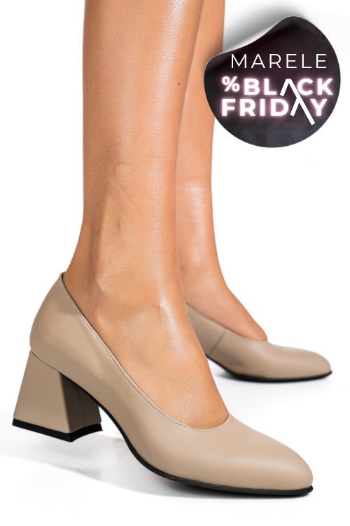 Pantofi bej piele naturala 5s77003