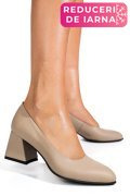 PANTOFI BEJ PIELE NATURALA 5S77003