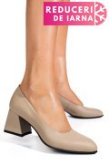 PANTOFI BEJ PIELE NATURALA 5S77003