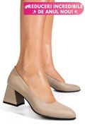 PANTOFI BEJ PIELE NATURALA 5S77003