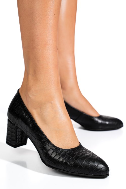 Pantofi negri cro piele naturala 1s77500