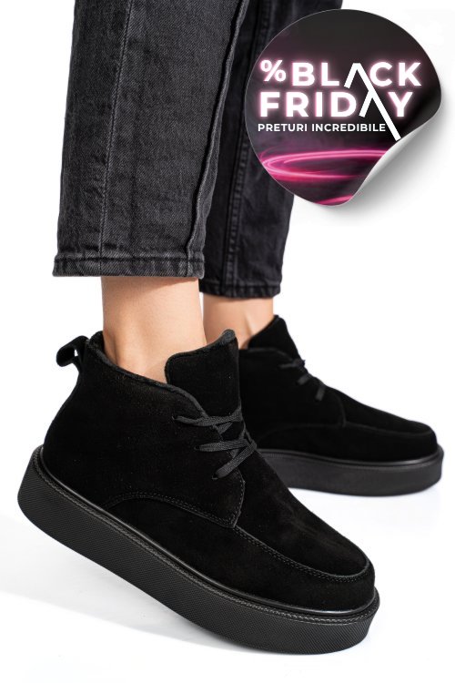 Ghete negre piele naturala intoarsa apcw20231