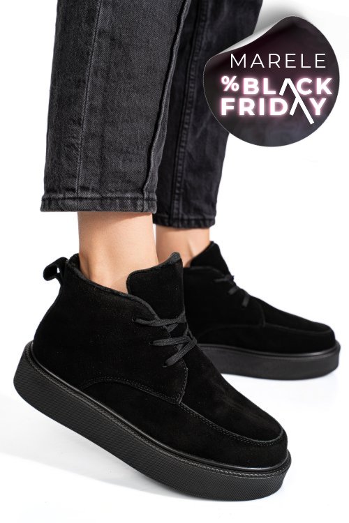 Ghete negre piele naturala intoarsa apcw20231