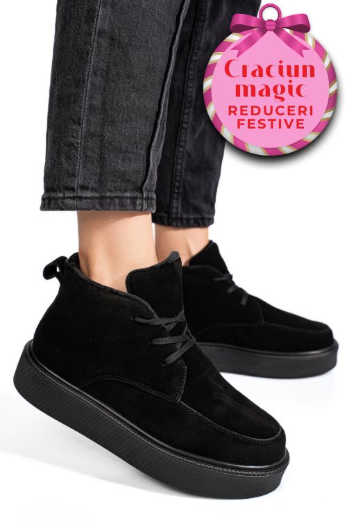 Ghete negre piele naturala intoarsa apcw20231