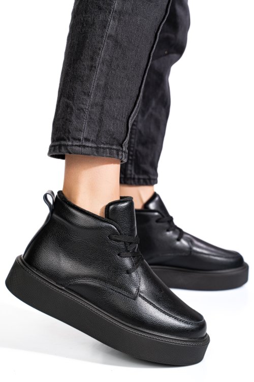 Ghete negre piele naturala apcw20231