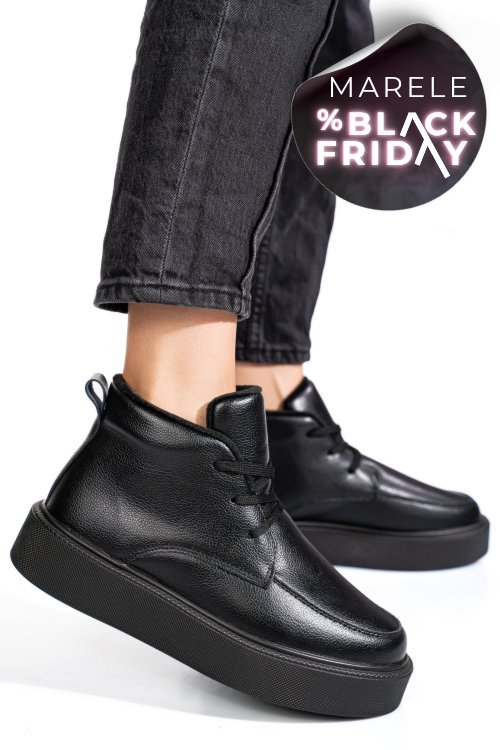 Ghete negre piele naturala apcw20231