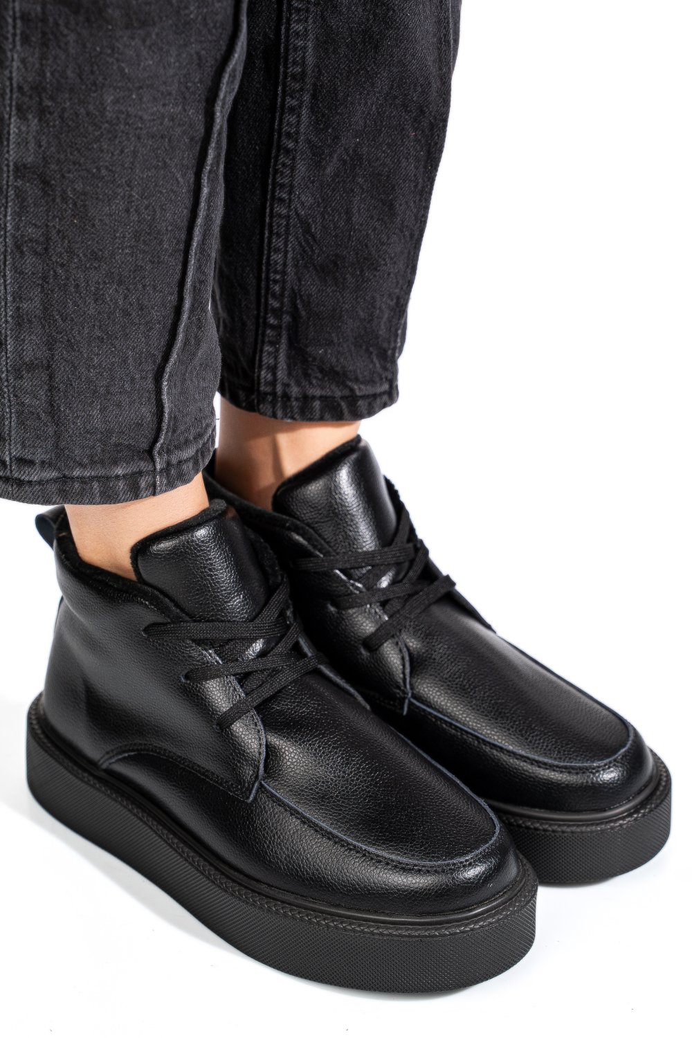 GHETE NEGRE PIELE NATURALA APCW20231