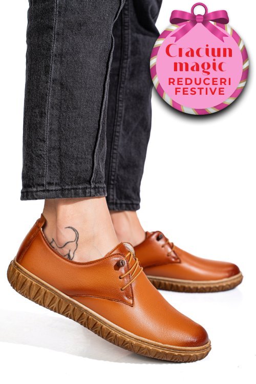 Pantofi maro piele naturala 0pc87