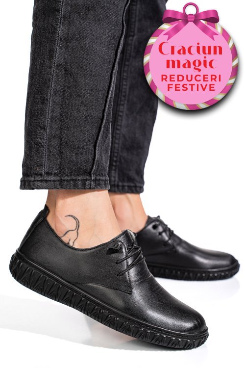 Pantofi negri piele naturala 0pc87