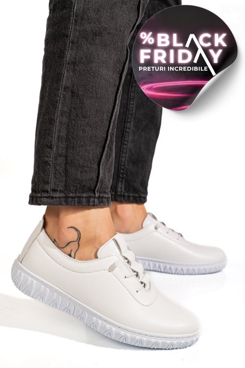 Pantofi albi piele naturala 0pc88