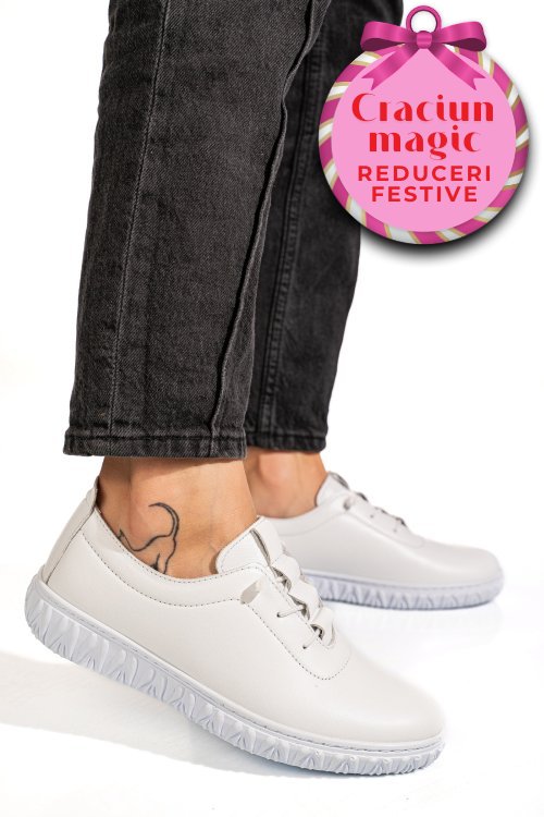 Pantofi albi piele naturala 0pc88