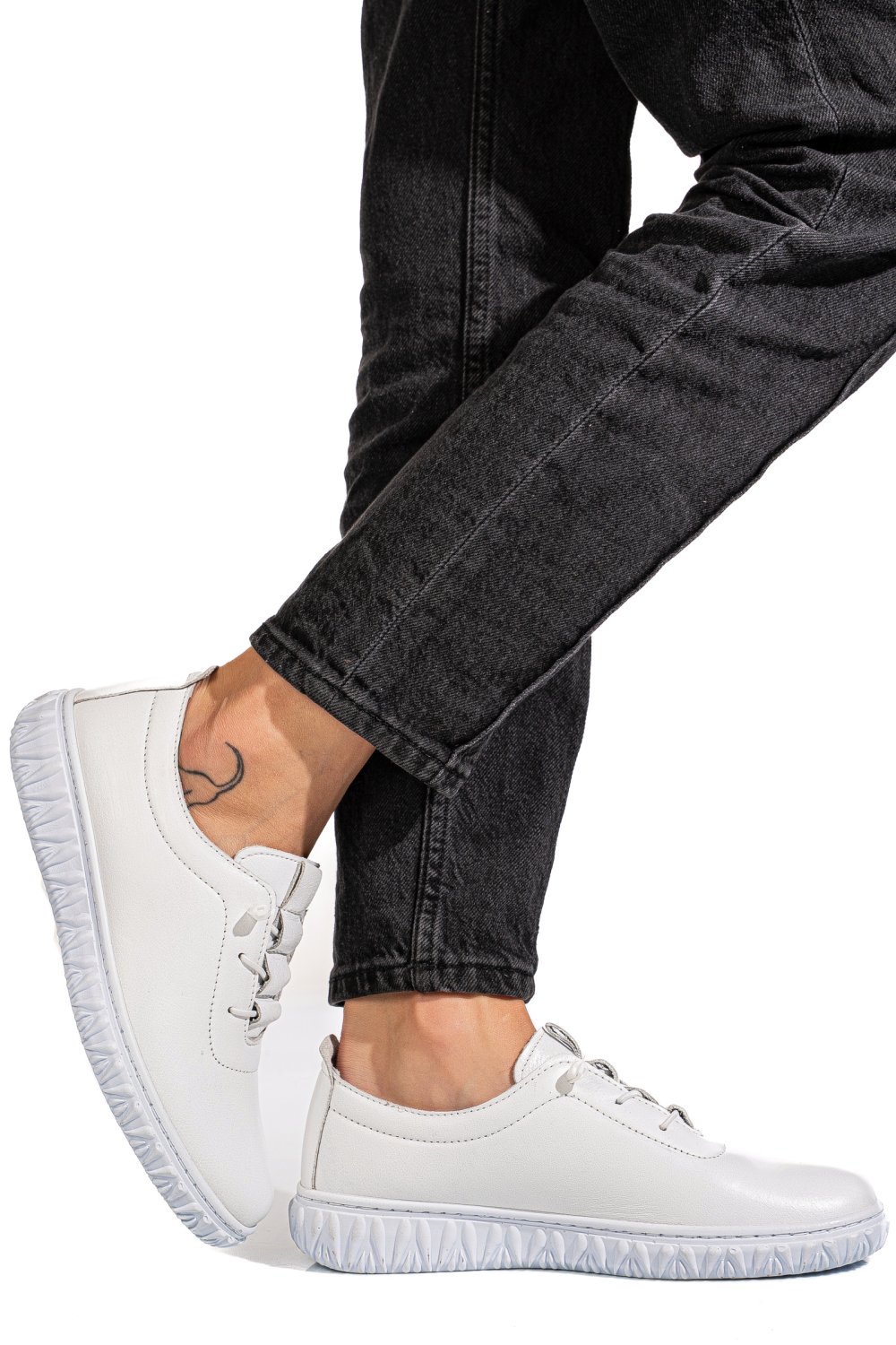 PANTOFI ALBI PIELE NATURALA 0PC88