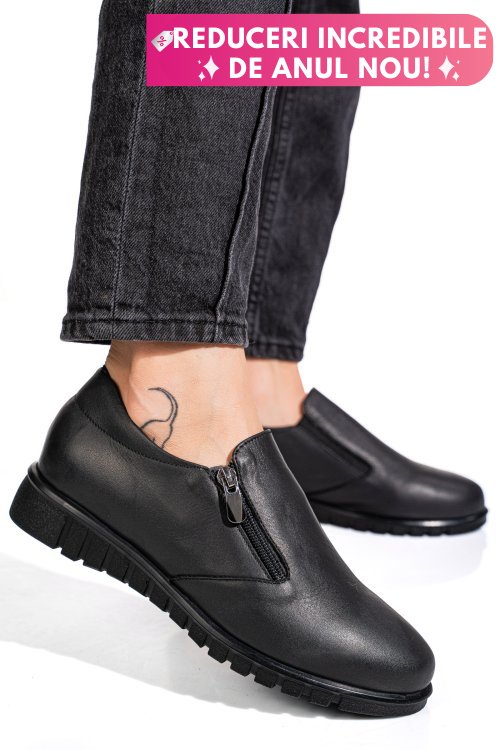 Mocasini negri piele naturala 1pc240