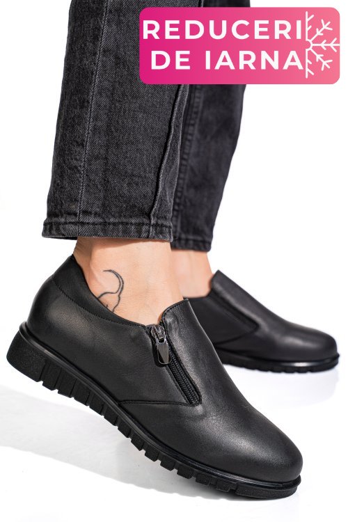 Mocasini negri piele naturala 1pc240