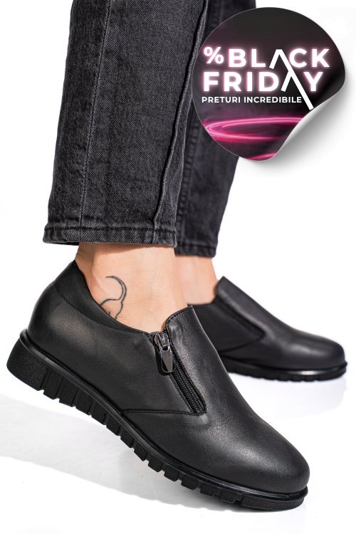 Mocasini negri piele naturala 1pc240