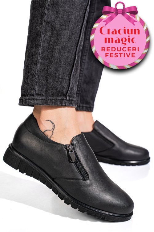 Mocasini negri piele naturala 1pc240