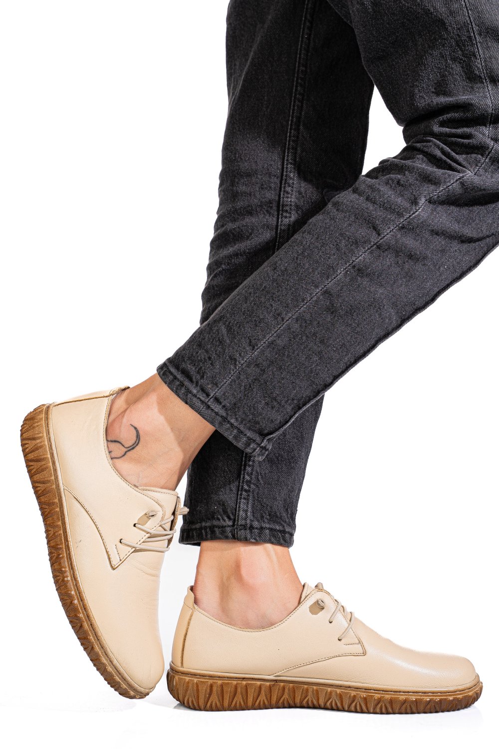 PANTOFI BEJ PIELE NATURALA 0PC87