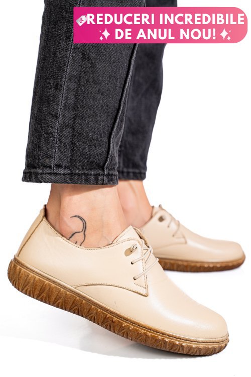 Pantofi bej piele naturala 0pc87
