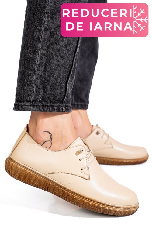 Pantofi bej piele naturala 0pc87