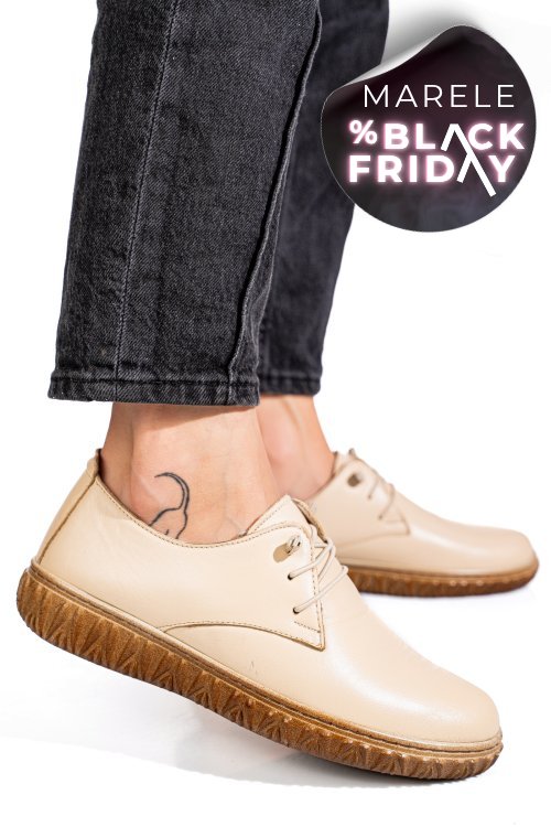 Pantofi bej piele naturala 0pc87