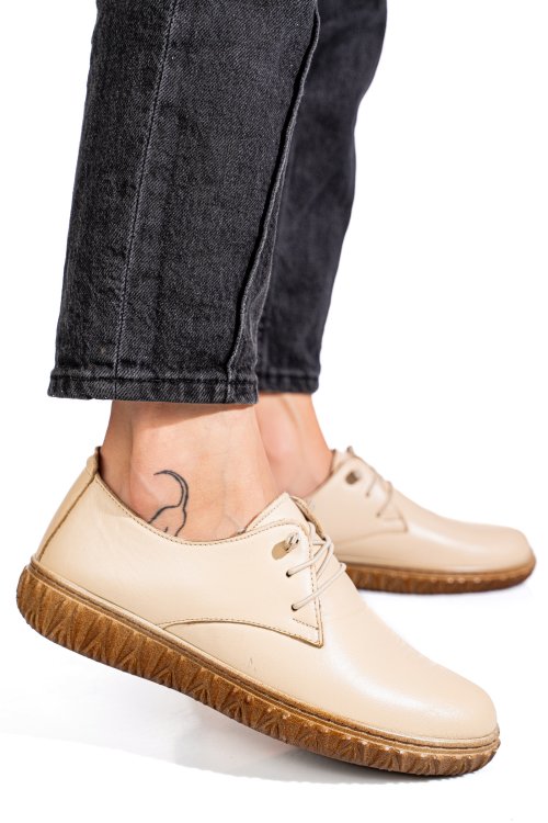 Pantofi bej piele naturala 0pc87