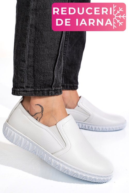 Pantofi albi piele naturala 0pc86