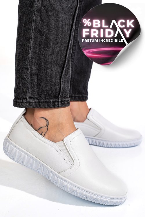 Pantofi albi piele naturala 0pc86
