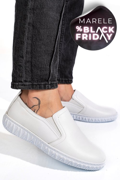 Pantofi albi piele naturala 0pc86