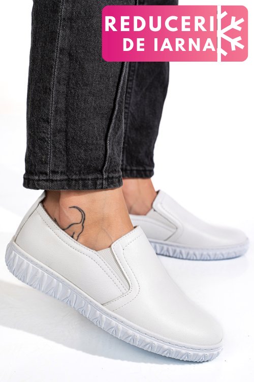Pantofi albi piele naturala 0pc86