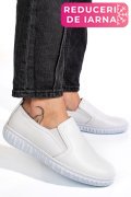 PANTOFI ALBI PIELE NATURALA 0PC86