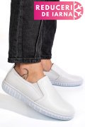 PANTOFI ALBI PIELE NATURALA 0PC86