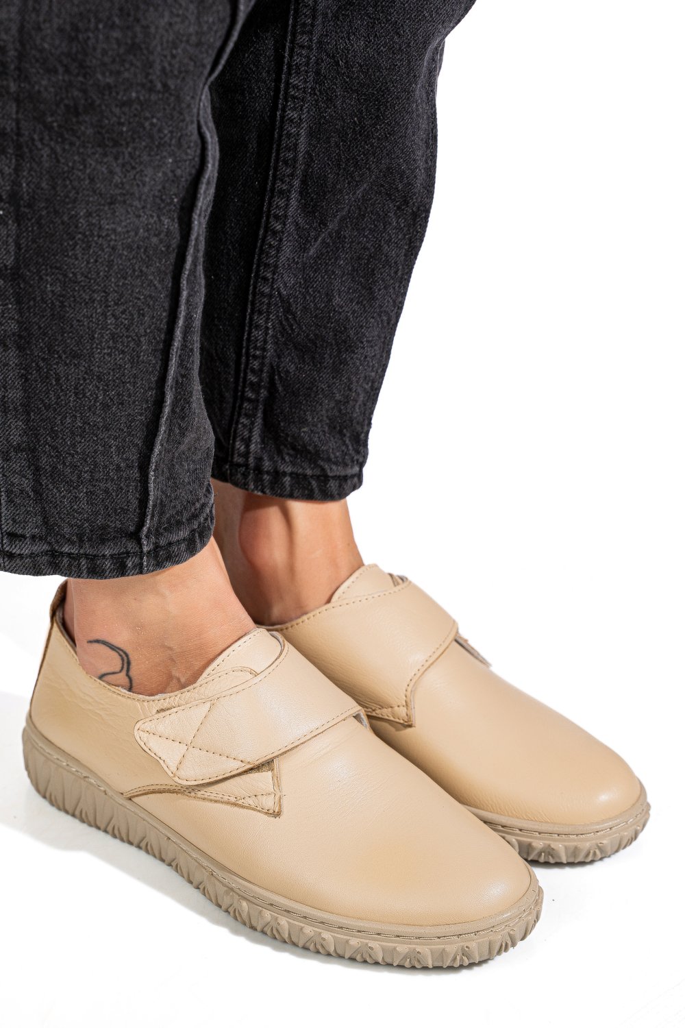 PANTOFI BEJ PIELE NATURALA 0PC85