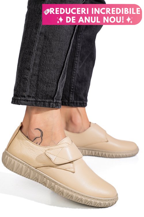 Pantofi bej piele naturala 0pc85