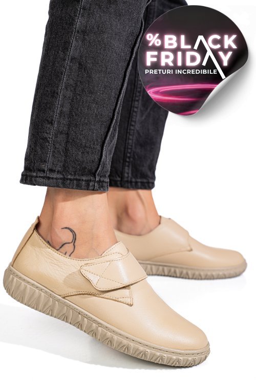 Pantofi bej piele naturala 0pc85