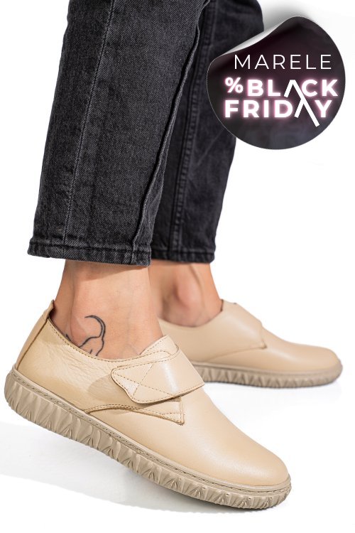 Pantofi bej piele naturala 0pc85