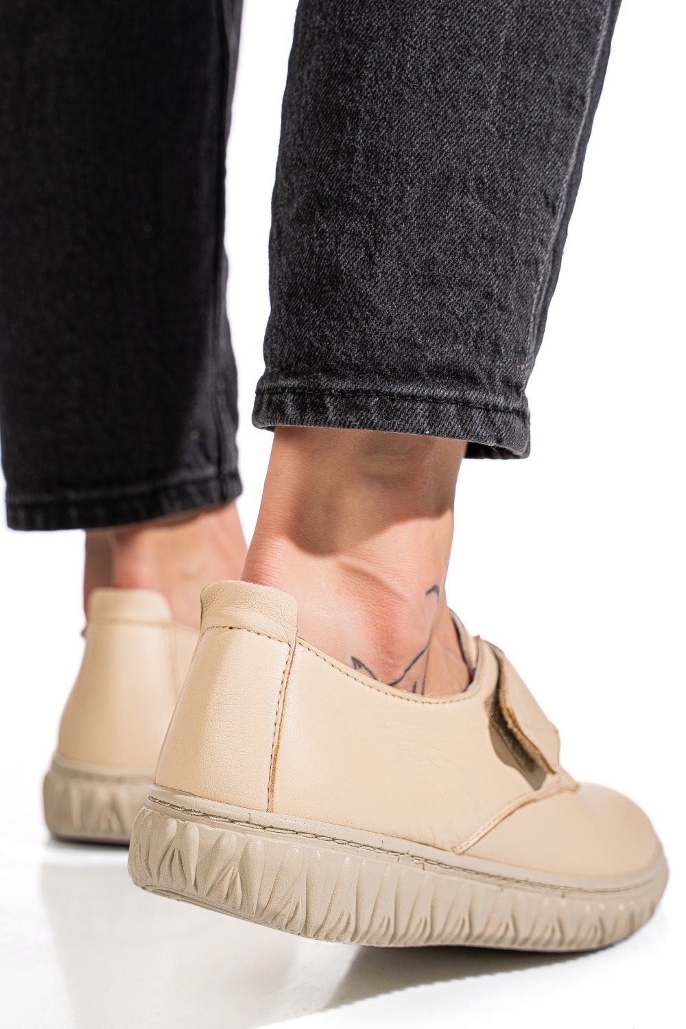 PANTOFI BEJ PIELE NATURALA 0PC85