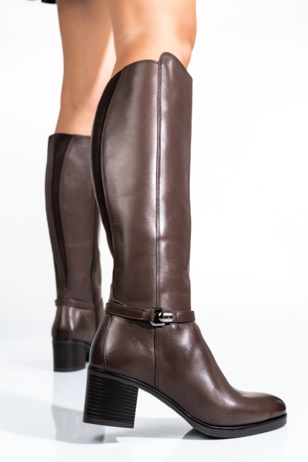 CIZME FEMEI PIELE NATURALA MARO INCHIS WS77B70H09