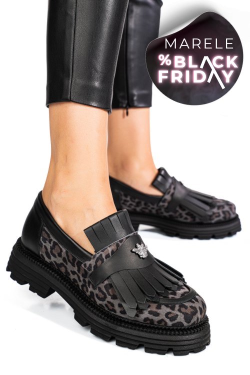 Mocasini dama piele naturala grey leo 3s7795