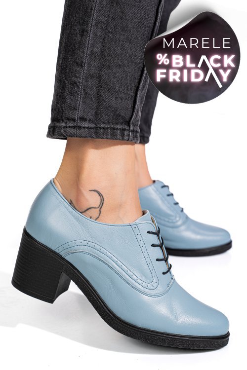 Botine bleu piele naturala 0pc17