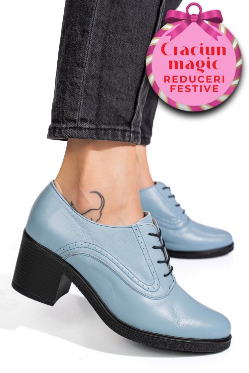 Botine bleu piele naturala 0pc17