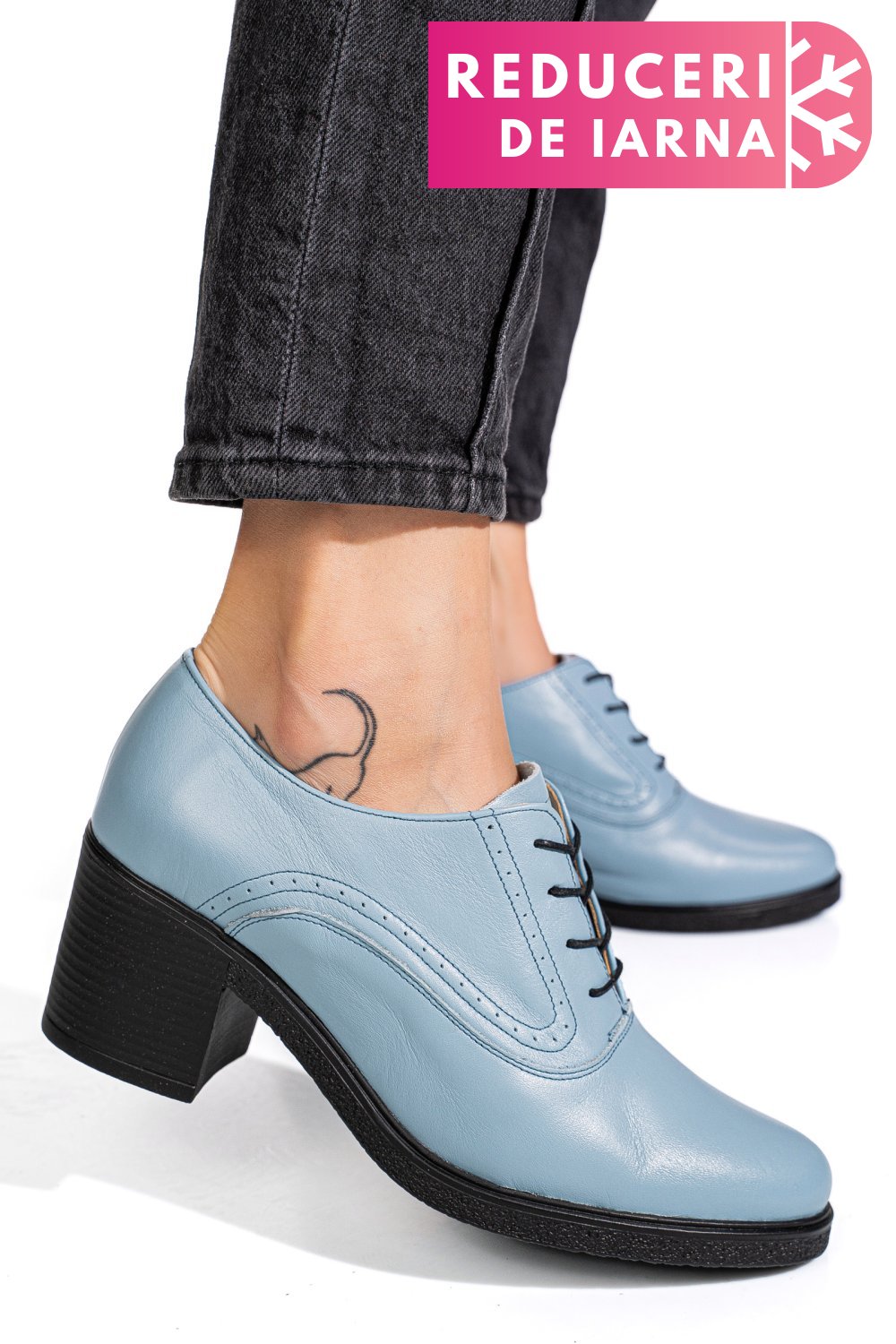 BOTINE BLEU PIELE NATURALA 0PC17