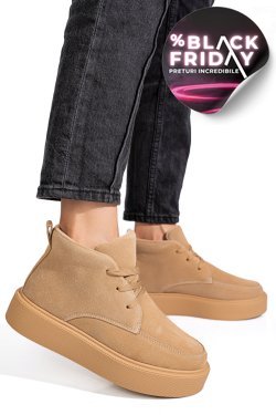 GHETE BEJ PIELE NATURALA INTOARSA APCW20231