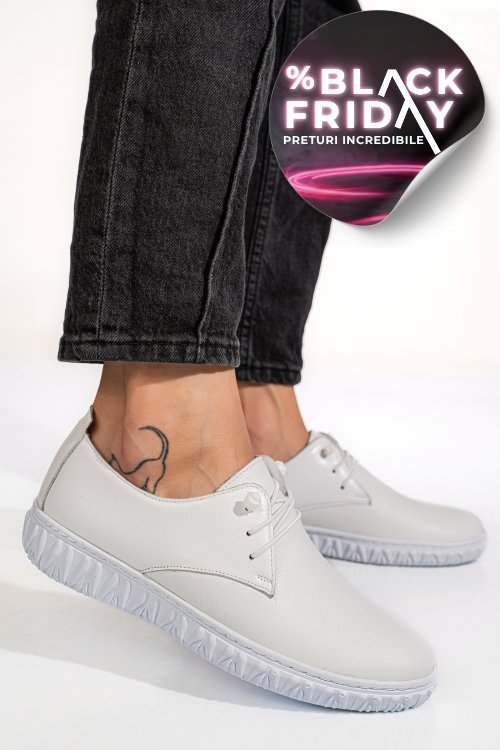 Pantofi albi piele naturala 0pc87