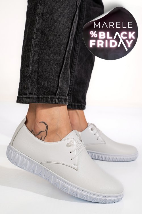 Pantofi albi piele naturala 0pc87