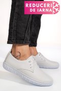 PANTOFI ALBI PIELE NATURALA 0PC87