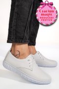 PANTOFI ALBI PIELE NATURALA 0PC87