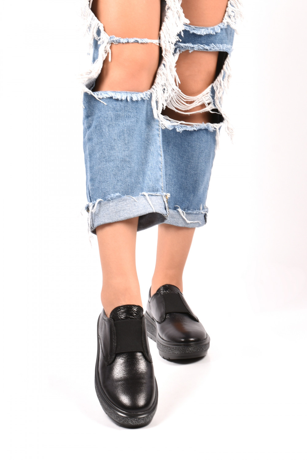 PANTOFI NEGRI PIELE NATURALA 1PC92658ELS