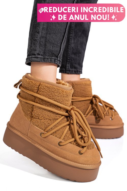 Cizme maro piele naturala intoarsa 1s77265