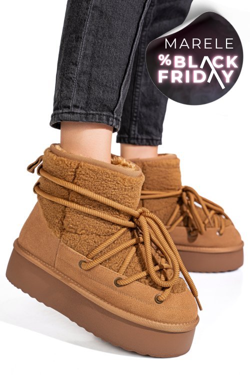 Cizme maro piele naturala intoarsa 1s77265