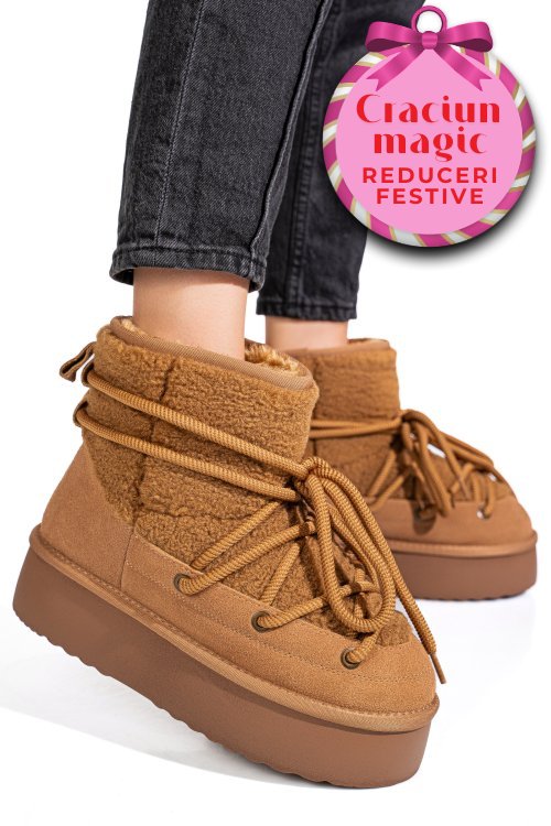 Cizme maro piele naturala intoarsa 1s77265